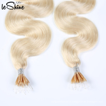 Double Srawn Bâton En Plastique Cheveux Humains En Gros Nano Tip Extensions De Cheveux